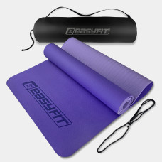 Двошаровий килимок EasyFit для пілатесу, фітнесу та йоги з чохлом, 183x61 см, товщина 6 мм, TPE/TC, ECO-Friendly, бузковий-світло-бузковий Двошаровий килимок EasyFit для пілатесу, фітнесу та йоги з чохлом, 183x61 см, товщина 6 мм, TPE/TC, ECO-Friendly, бузковий-світло-бузковий