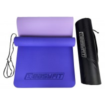 Двухслойный коврик EasyFit для пилатеса, фитнеса и йоги с чехлом, 183x61 см, толщина 6 мм, TPE/TC, ECO-Friendly, сиреневый-светло-сиреневый