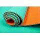 Двухслойный коврик EasyFit для пилатеса, фитнеса и йоги, 183x61 см, толщина 6 мм, TPE/TC, ECO-Friendly, бирюзово-оранжевый