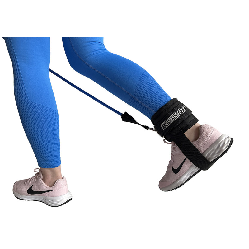 Манжета EasyFit R11 для тяги на липучке (с пяткой), Длина 25 см, Ширина 10 см, Оксфорд, Сталь, Черный