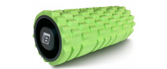 Масажний ролик EasyFit Grid Roller v.1.1 з заглушками, Довжина 33 см, Діаметр 14 см, 3D масажна поверхня, піна EVA, для фітнесу, йоги та відновлення м'язів, Салатовий