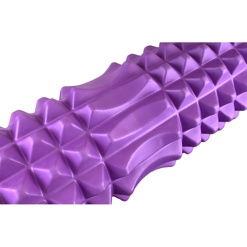 Масажний ролик EasyFit Solid Grid Roller v.2.2s з масажною 3D поверхнею, фіолетовий