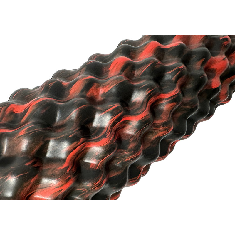 Массажный ролик (валик) EasyFit Bubbles с массажной 3D-поверхностью, 45х12 см, для МФР, фитнеса, йоги и реабилитации, черно-красный