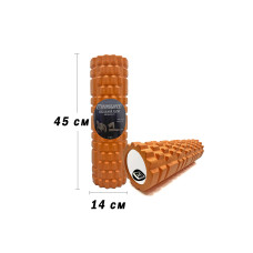 Массажный ролик (валик) EasyFit Grid Roller v.2.1, Длина 45 см, Диаметр 14 см, Каркас из высокопрочного пластика, Пена EVA с массажной поверхностью 3D, для МФР, фитнеса, йоги и реабилитации, Оранжевый Массажный ролик (валик) EasyFit Grid Roller v.2.1, Длина 45 см, Диаметр 14 см, Каркас из высокопрочного пластика, Пена EVA с массажной поверхностью 3D, для МФР, фитнеса, йоги и реабилитации, Оранжевый