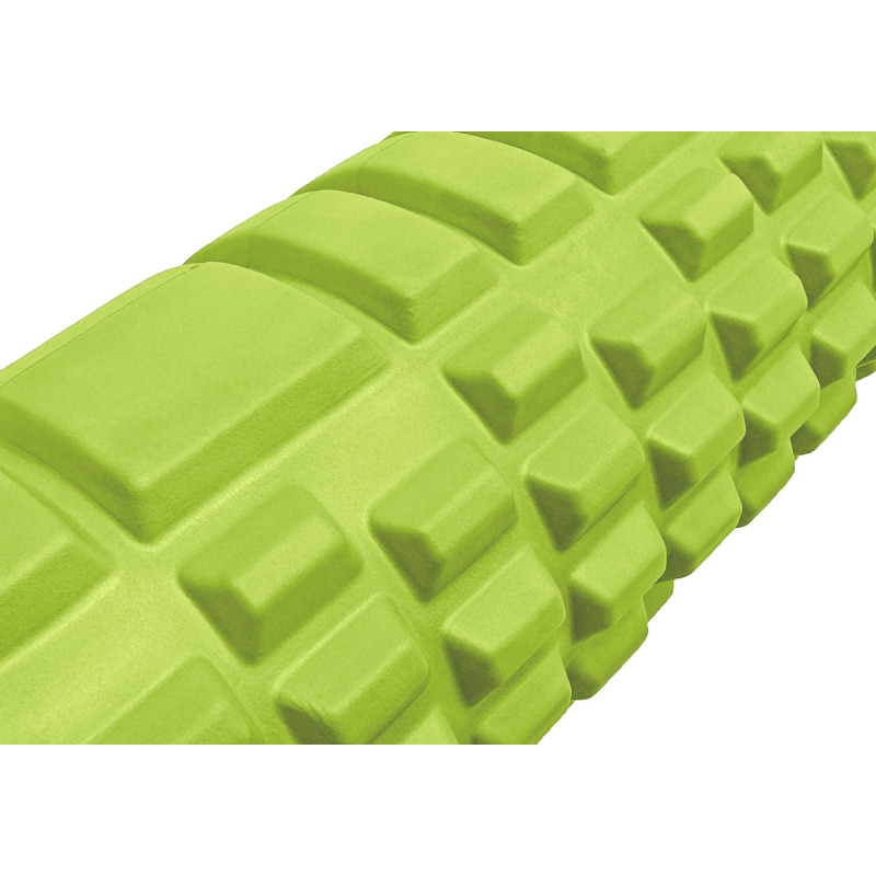 Масажний ролик (валик) EasyFit Grid Roller v.3.1, Довжина 60 см, Діаметр 14 см, Каркас із високоміцного пластику, Піна EVA з масажною поверхнею 3D, для МФР, фітнесу, йоги та реабілітації, Салатовий