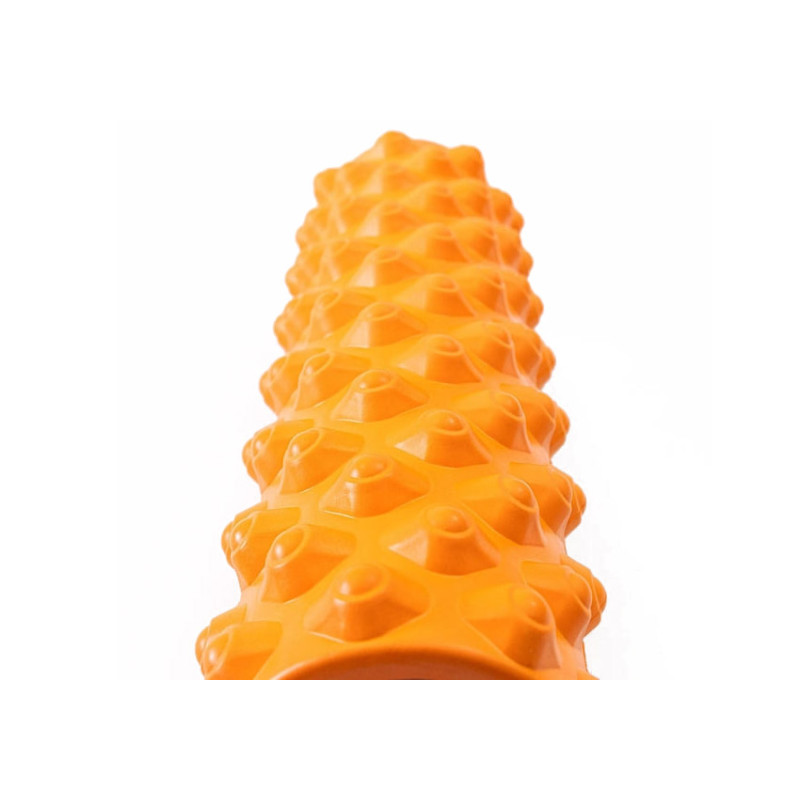 Масажний ролик (валик) EasyFit Grid Roller Extreme, Довжина 45 см, Діаметр 14 см, каркас із високоміцного пластику, Піна EVA з масажною поверхнею 3D, для МФР, фітнесу, йоги та реабілітації, Помаранчевий