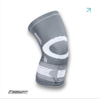Наколенник для суставов EasyFit Flex с фиксирующим ремнем, Размер М, Нейлон, Серый