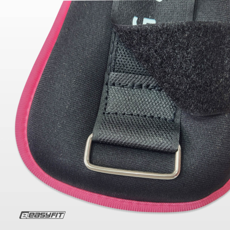 Обтяжувачі для ніг і рук EasyFit Comfort з металом (пара), 1 кг, чорно-рожеві