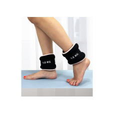 Обтяжувачі для ніг і рук EasyFit Comfort з металом (пара), Вага 1 кг, Неопрен, Сталева гранула, Чорно-рожевий