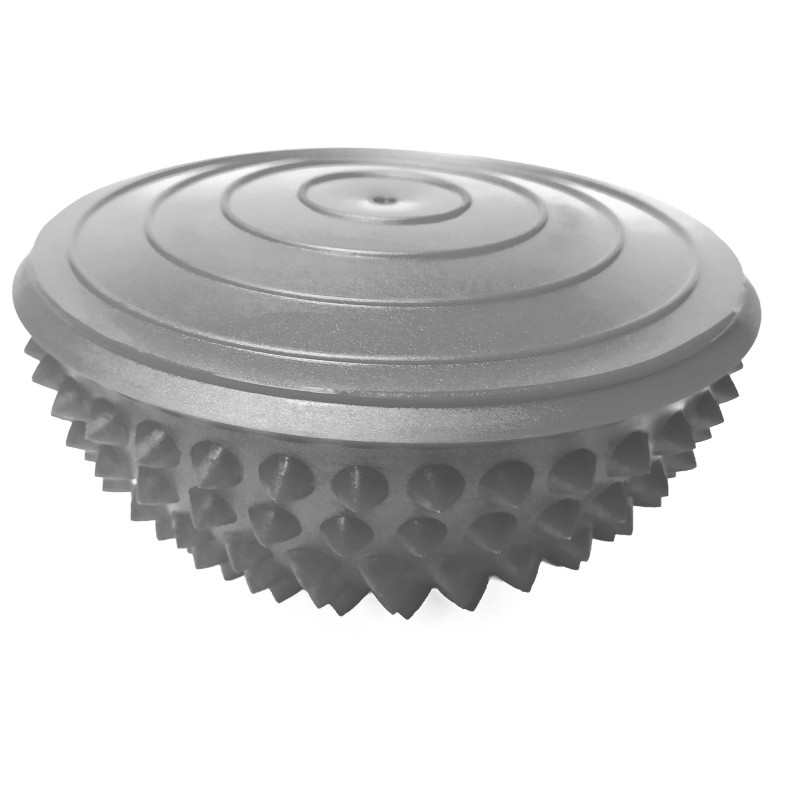 Полусфера массажная киндербол EasyFit, Жесткая, Диаметр 15 см, Высота 8 см, Резина, Серый