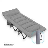 Раскладушка туристическая EasyFit CozyCamp с чехлом, Размер: 190х66х38 см, Стальной каркас, ткань Oxford, Серый