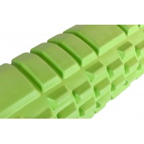 Масажний ролик EasyFit Grid Roller v.1.1 з заглушками, Довжина 33 см, Діаметр 14 см, 3D масажна поверхня, піна EVA, для фітнесу, йоги та відновлення м'язів, Салатовий