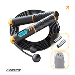 Розумна бездротова скакалка EasyFit SmartRope з обтяжувачами, довжина 3 м, чорний