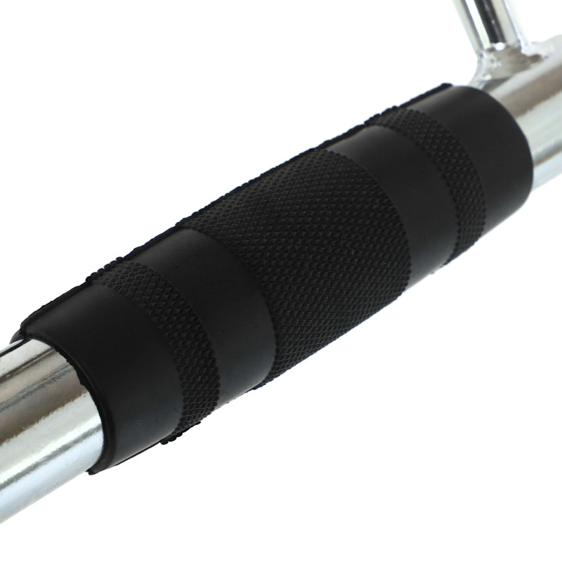 Ручка для нижней тяги EasyFit двойная с прорезиненными ручками, Размер 18х18х14 см, Хромированная сталь