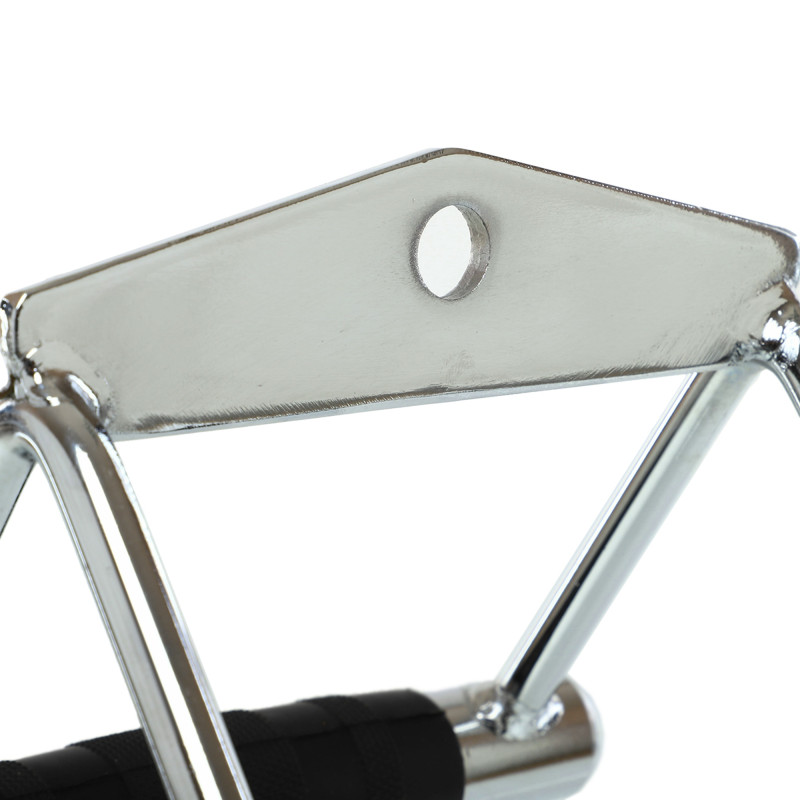 Ручка для нижней тяги EasyFit двойная с прорезиненными ручками, Размер 18х18х14 см, Хромированная сталь