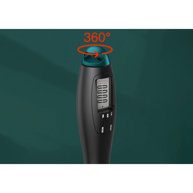 Скоростная скакалка со счетчиком EasyFit, Длина 2,8 м, ручки 18 см, Сталь, Пластик, Вес 130 г, Черно-зеленый
