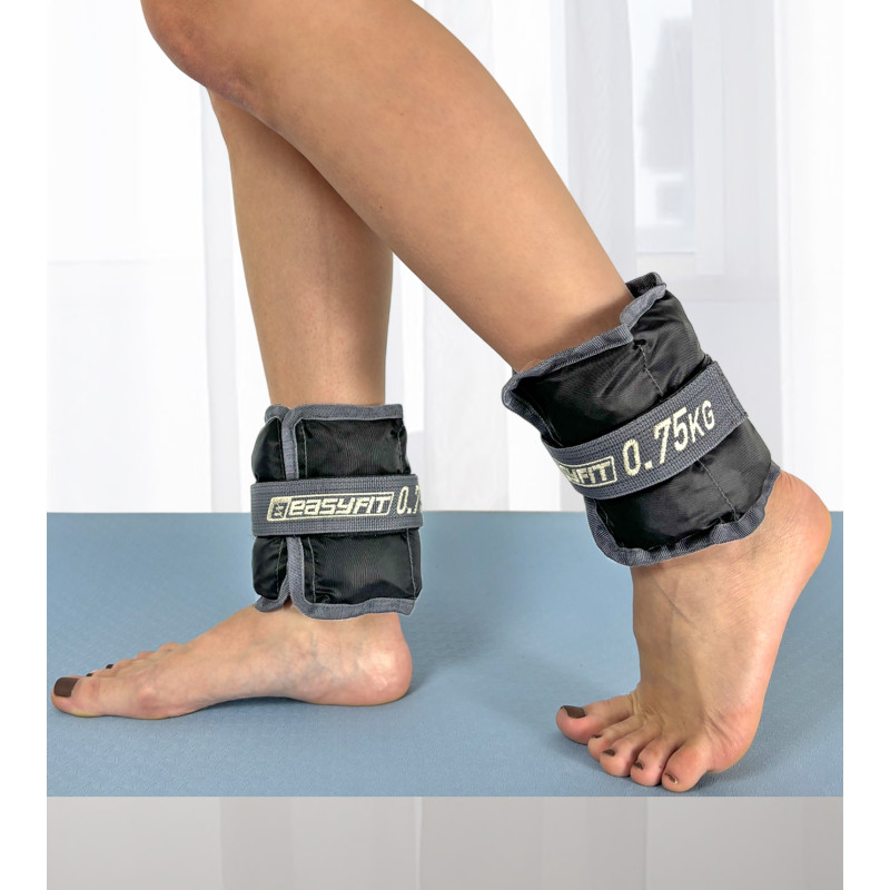 Обтяжувачі для ніг і рук EasyFit (пара), Вага 0,75 кг, Оксфорд, Нейлон, Пісок, Чорно-сірий