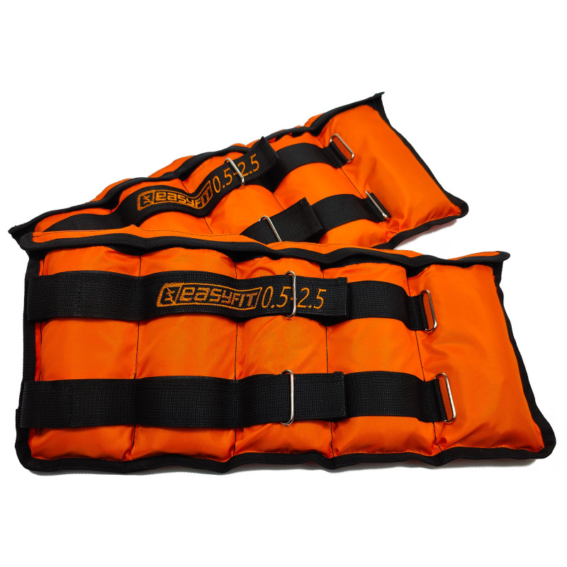 Обтяжувачі для ніг та рук EasyFit набірні чорно-помаранчеві 0,5-2,5 кг (пара)