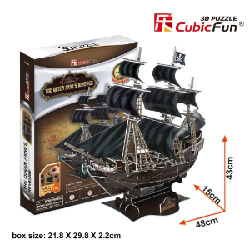 CubicFun Трехмерная головоломка-конструктор КОРАБЛЬ МЕСТЬ КОРОЛЕВЫ АННЫ