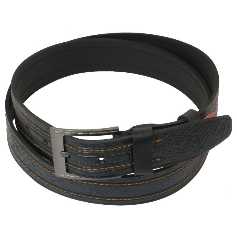 Ремень под джинсы Skipper черный 3,8 см