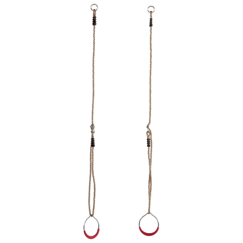 Металеві спортивні кільця для дитячих площадок WCG. Червоні