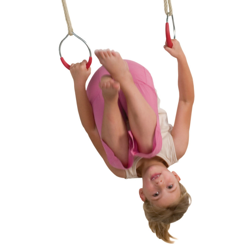 Металеві спортивні кільця для дитячих площадок WCG. Червоні