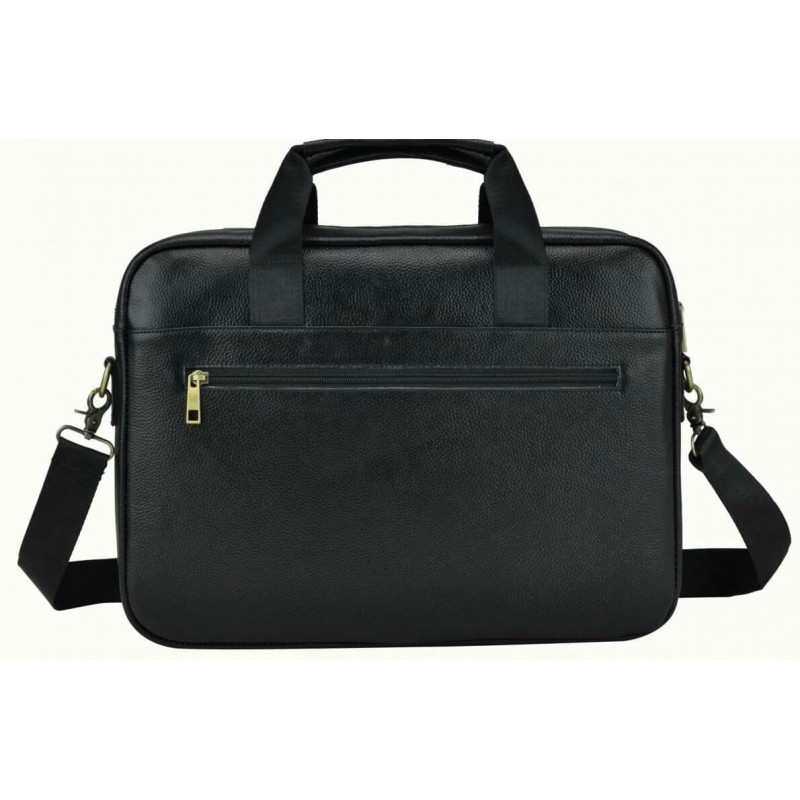 Мужская сумка из натуральной кожи Tiding Bag черная