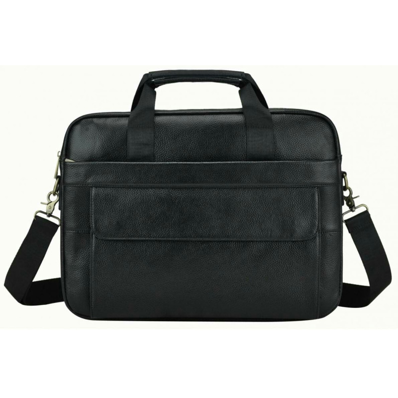 Мужская сумка из натуральной кожи Tiding Bag черная