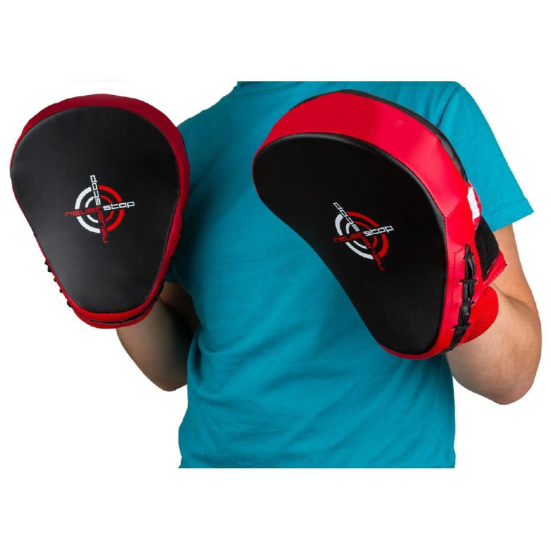 Лапи боксерські PowerPlay 3041 Чорно-Червоні PU [пара]