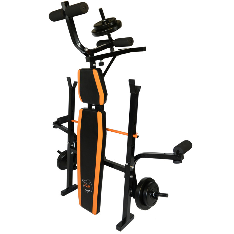 Скамья Для Жима WCG 0055 + Штанга 60 кг + Гантели