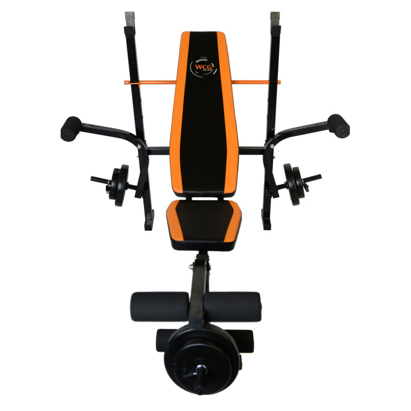 Скамья Для Жима WCG 0055 + Штанга 60 кг + Гантели