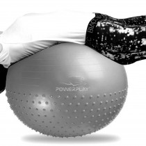 М'яч для фітнесу (фітбол) напівмасажний PowerPlay 4003 Ø65 cm Gymball Сірий + помпа М'яч для фітнесу (фітбол) напівмасажний PowerPlay 4003 Ø65 cm Gymball Сірий + помпа