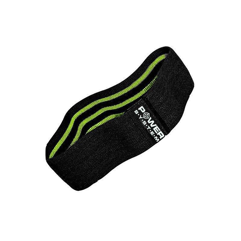Тканева гумка для фітнесу та спорту Power System PS-4092 Booty Band LVL 2 Black/Green (d_80 см. навантаження 12-16кг.)