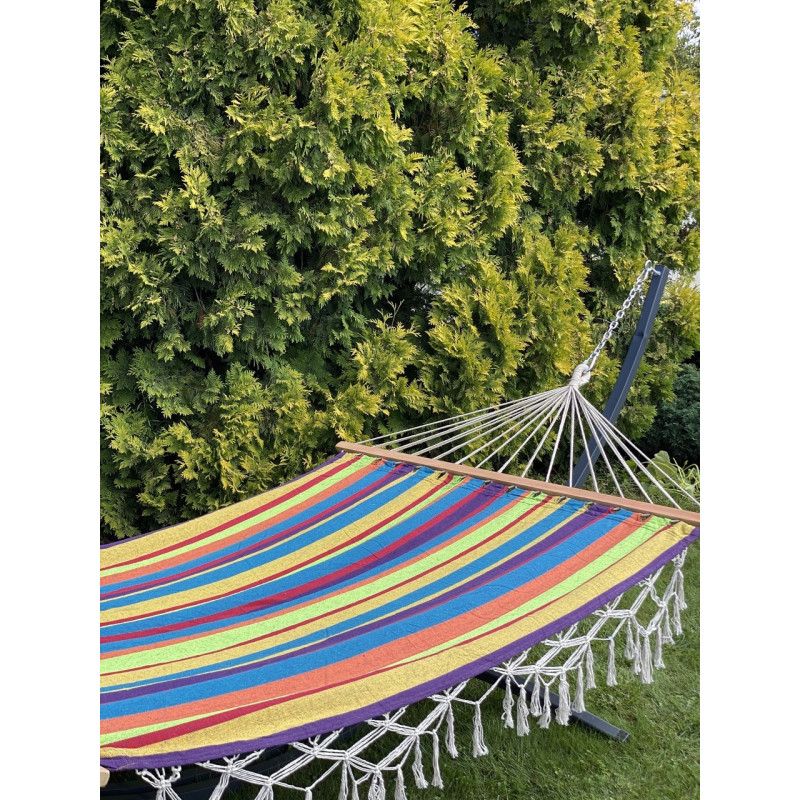 Двомісний гамак з планкою BALI Веселка XXL 200х150 WCG