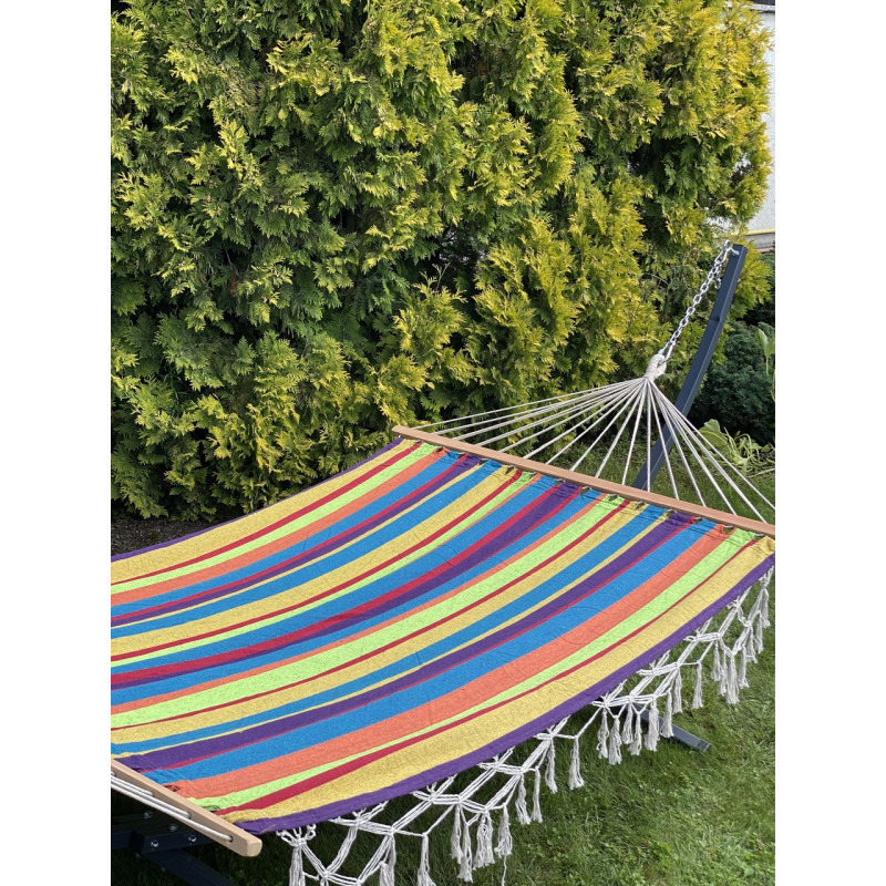 Двомісний гамак з планкою BALI Веселка XXL 200х150 WCG