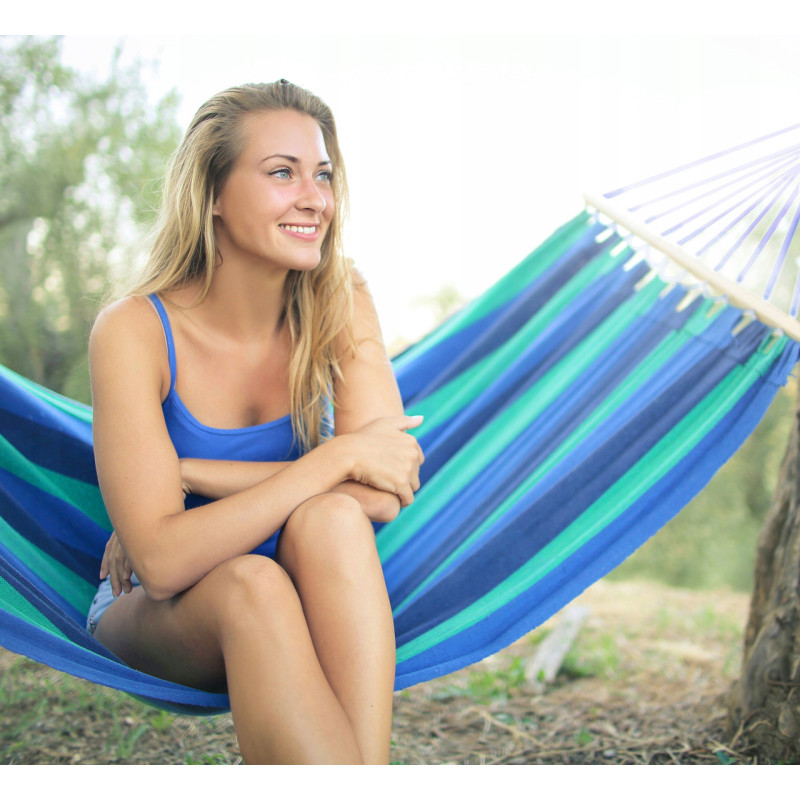 Одномісний гамак з планкою SUMMER Зелений XL 200х100 WCG