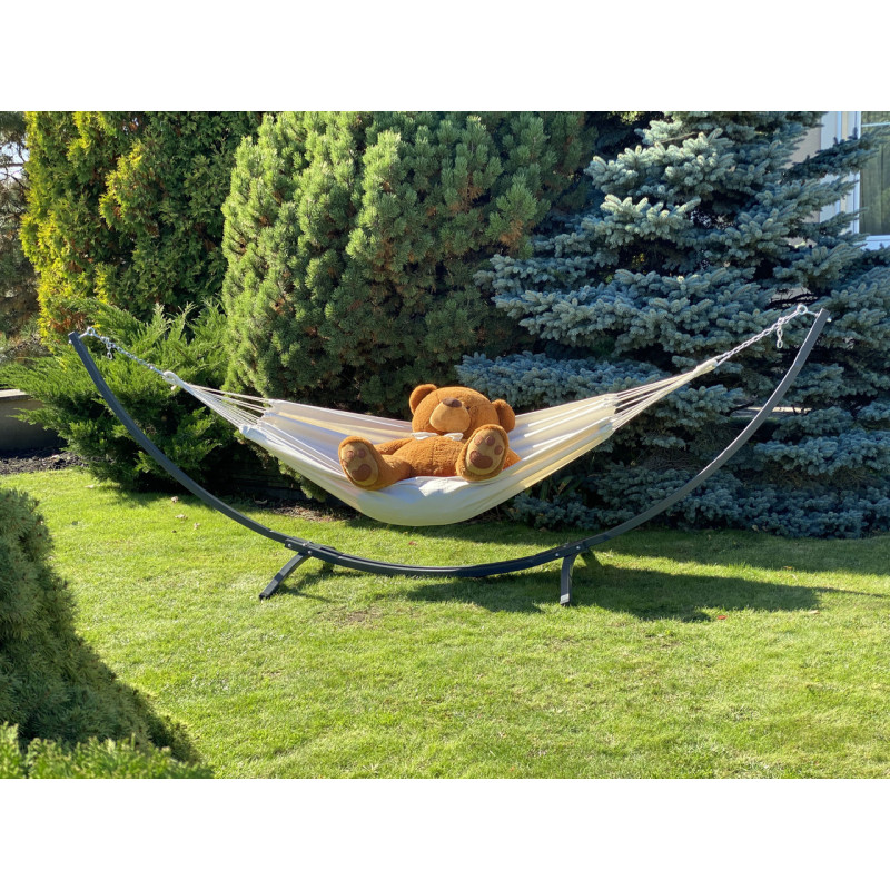 Монотонний гамак WISH білий двомісний XXL 200х150 WCG