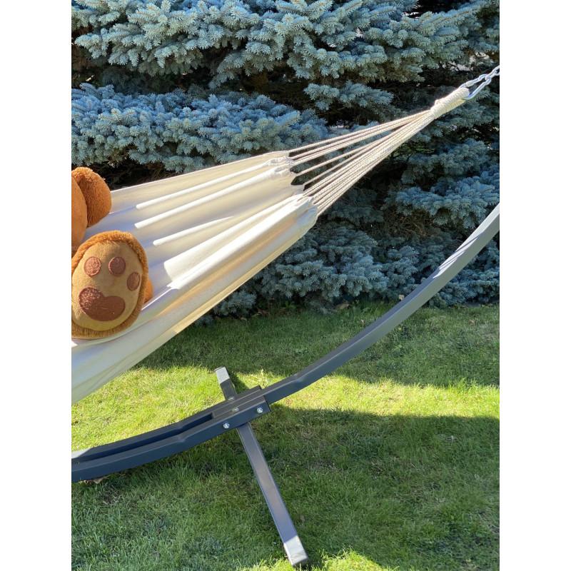 Монотонний гамак WISH білий двомісний XXL 200х150 WCG