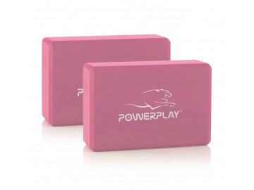 Блок для йоги 2 шт. (пара) PowerPlay 4006 Yoga Brick EVA Рожеві