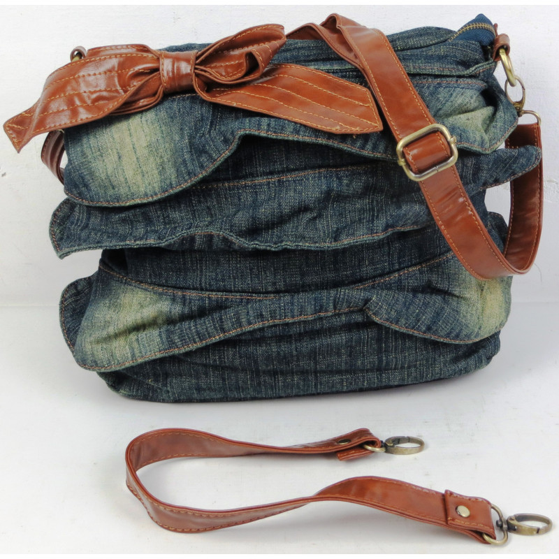 Женская сумка Fashion jeans bag темно-синяя