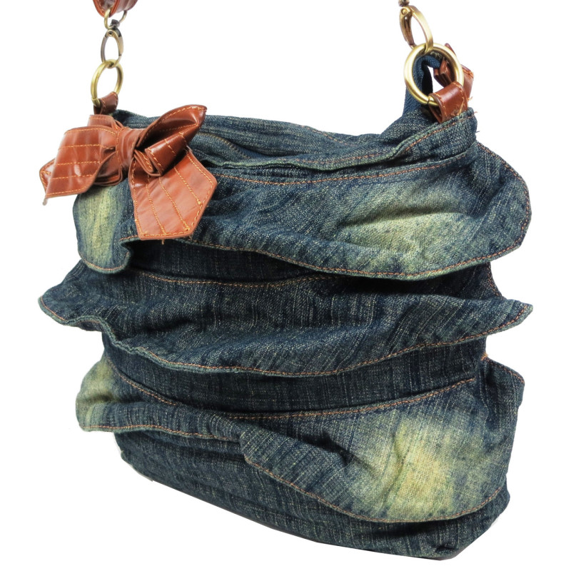 Женская сумка Fashion jeans bag темно-синяя