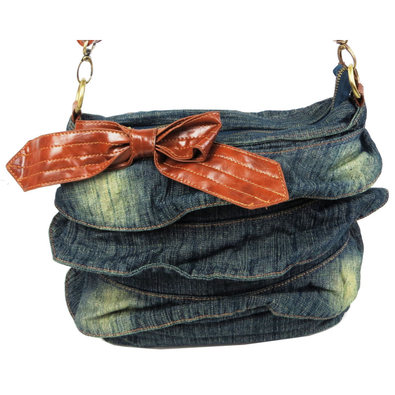 Женская сумка Fashion jeans bag темно-синяя