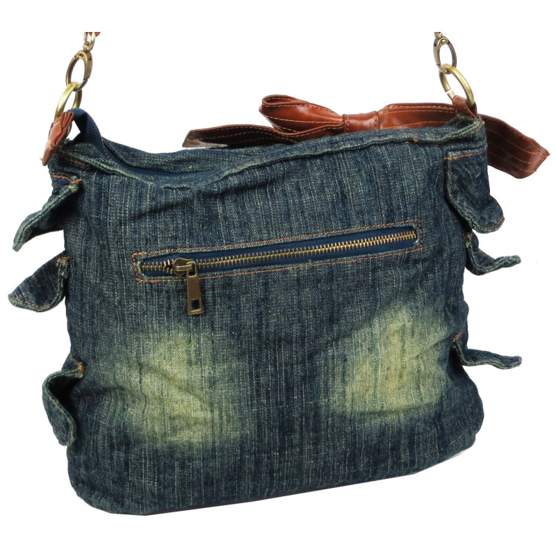 Женская сумка Fashion jeans bag темно-синяя