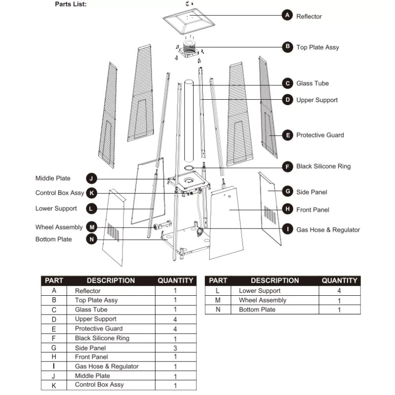 Уличный обогреватель пирамида (газовый) WCG PH-3B