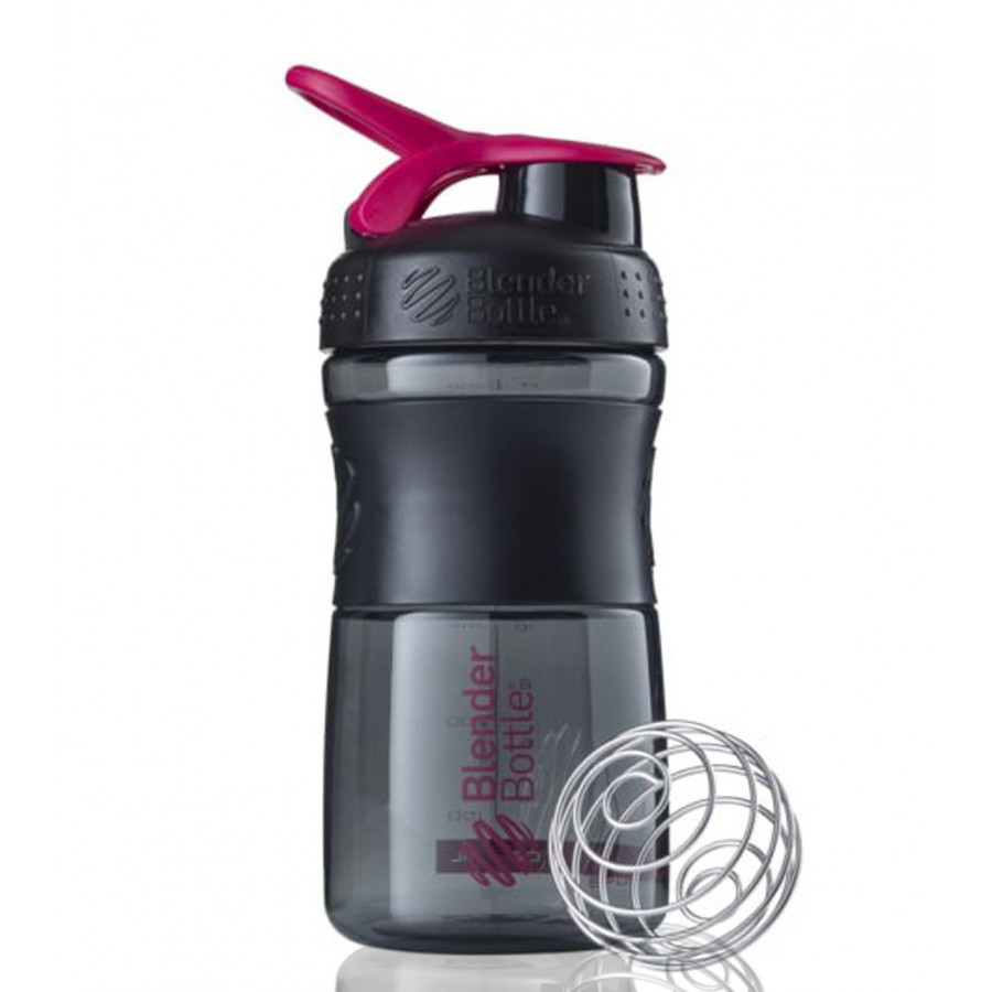 Шейкер спортивний (пляшка) BlenderBottle SportMixer Flip 20oz/590ml Black/Pink