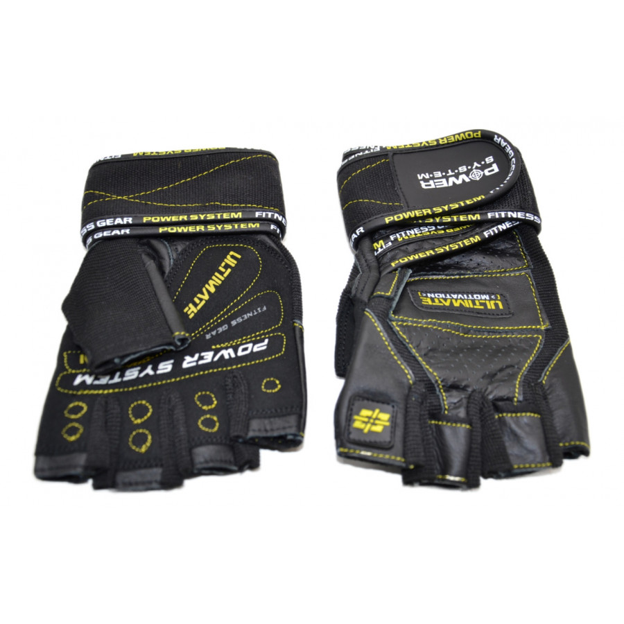 Рукавички для фітнесу Power System PS-2810 Ultimate Motivation Black/Yellow Line XL