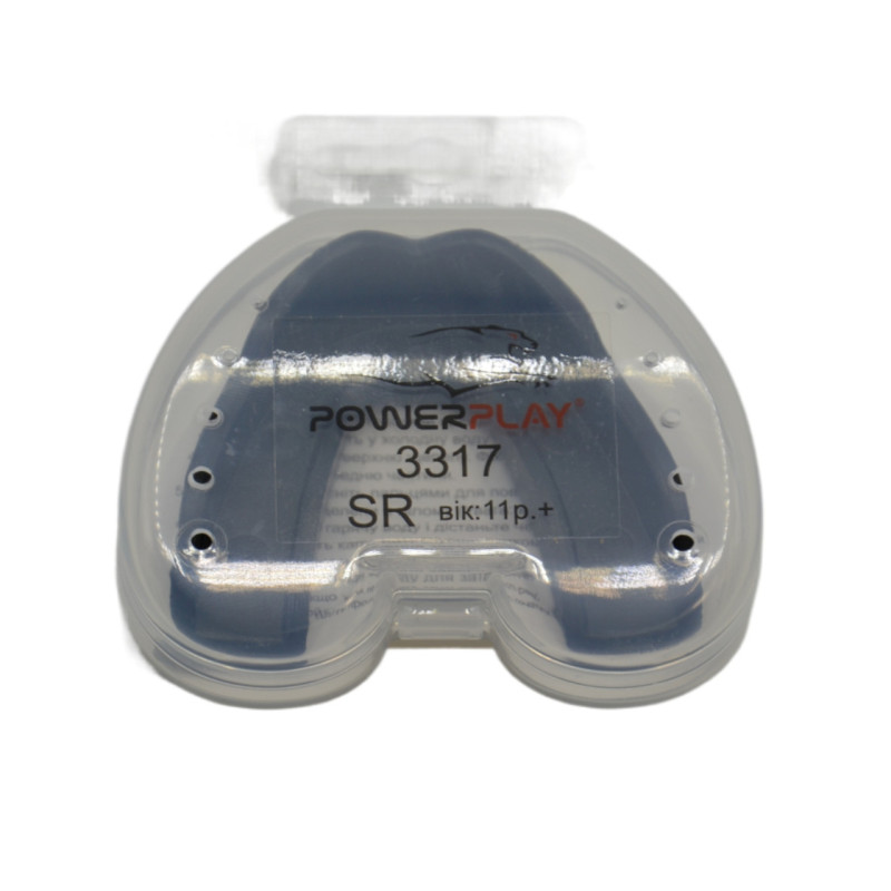 Капа боксерська PowerPlay 3317 SR доросла (вік 11+) чорна