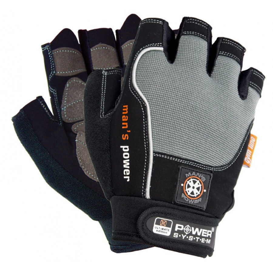 Рукавички для фітнесу Power System PS-2580 Man’s Power Black/Grey XXL