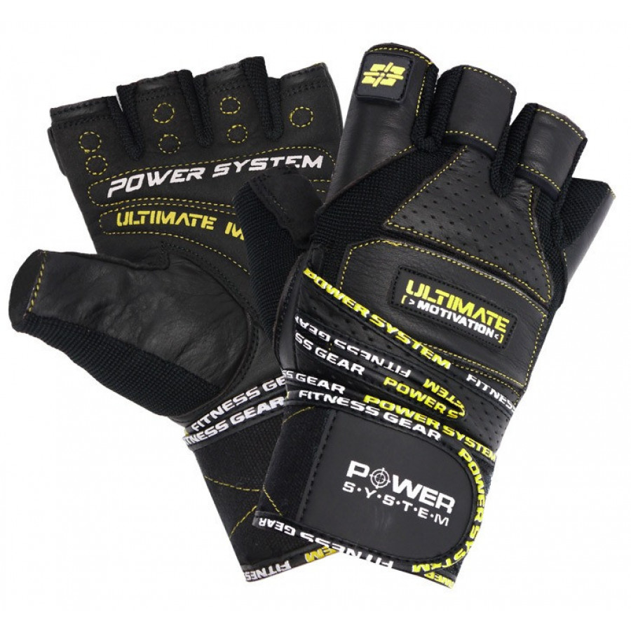 Рукавички для фітнесу Power System PS-2810 Ultimate Motivation Black/Yellow Line XL