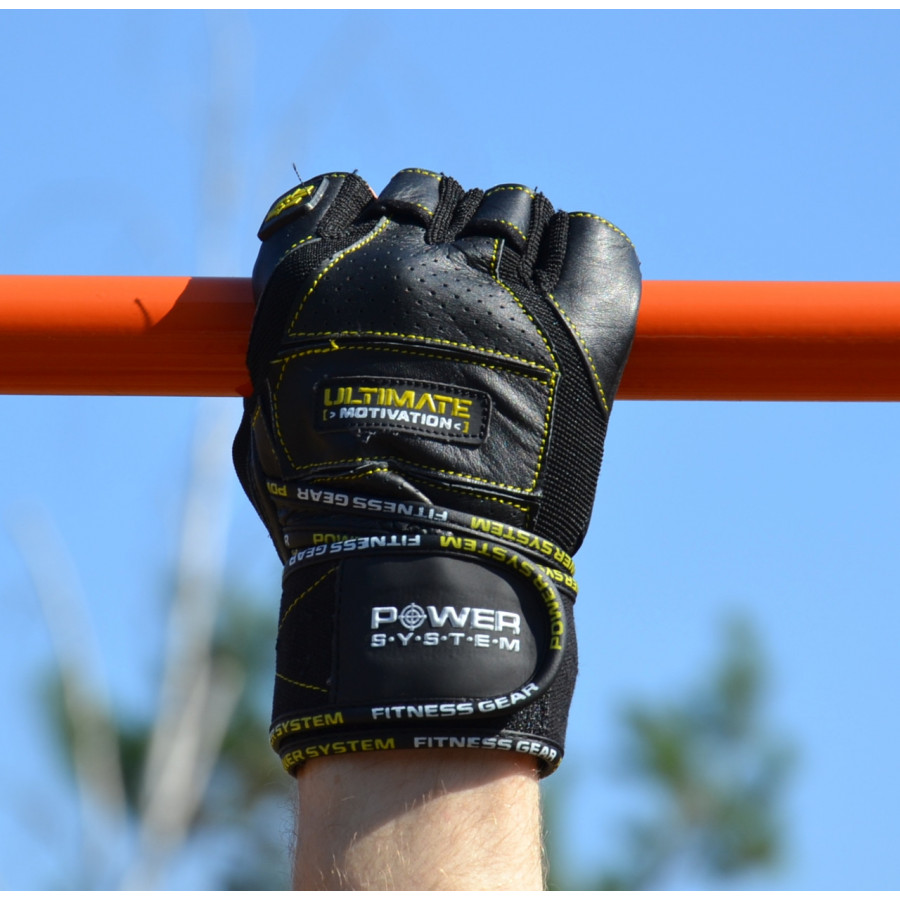 Рукавички для фітнесу Power System PS-2810 Ultimate Motivation Black/Yellow Line XL